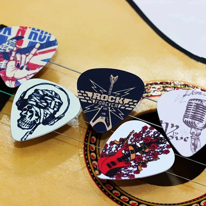 0.46/0.71/1.0mm 50pcs guitar paddle Acoustic guitar Picks ukulele Musical instrument accessories cartoon style pick with box
