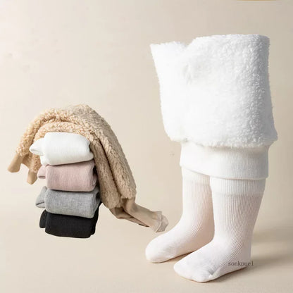 Toddler Infant Boy Girl Super Thicken Warm Winter Tight Princess Kids Stripe pantyhose Cotton Polar Fleece Lining Child Leggings