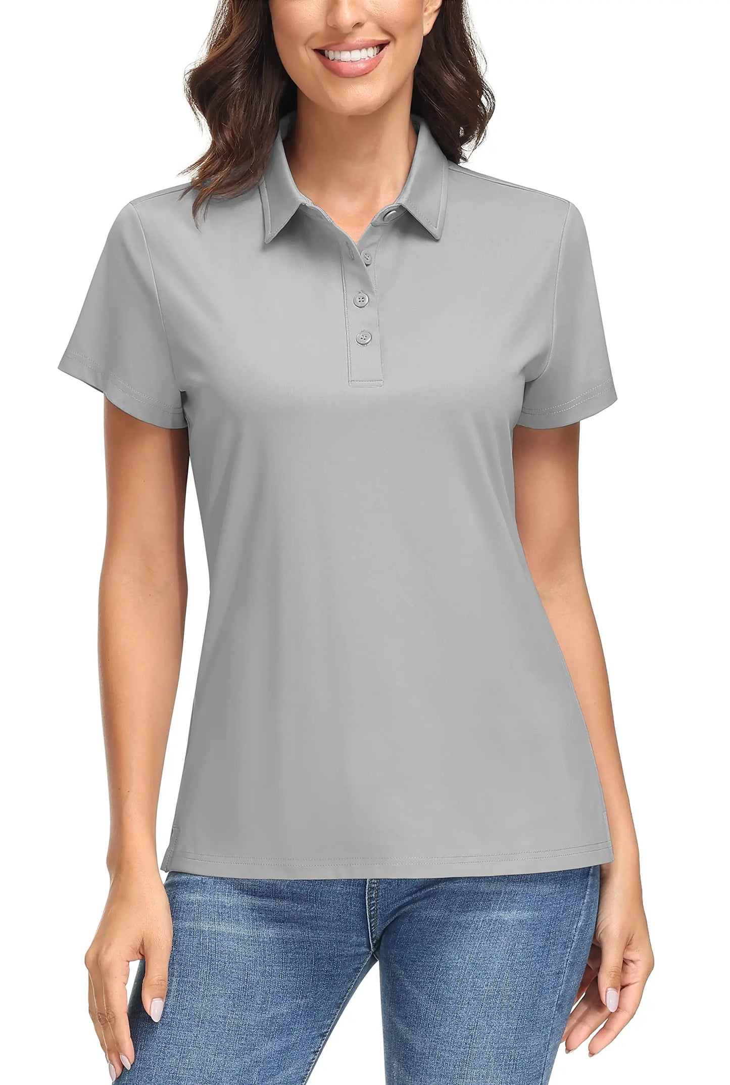 TACVASEN UPF50+ UV Protection Quick Dry Polo T-Shirts Womens Summer Short Sleeve Golf Sports Tee Shirts Breathable Workout Tops