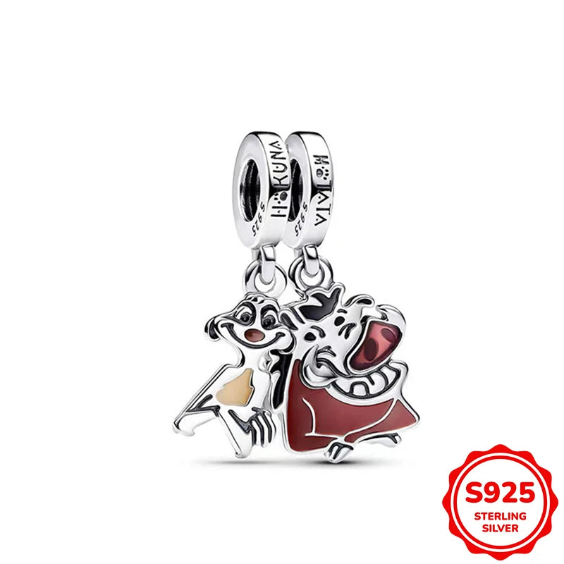 Hot Sale Charms Silver 925 Disney Pendant Beads Fits 3mm Bracelet Bangle Necklace For Women Luxury DIY Jewelry Making Fine Gifts