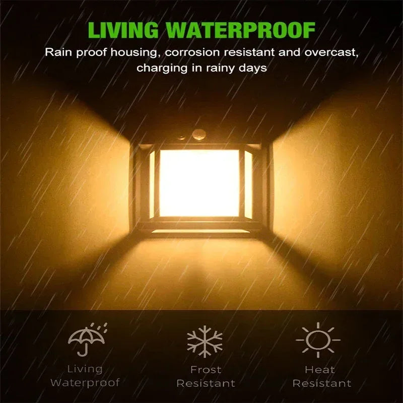 Solar-Powered Waterproof Outdoor Wall Light with Motion Sensor Tungsten Filament Garden Yard Decoration LED Lamp 3 Modes 1-4Pcs