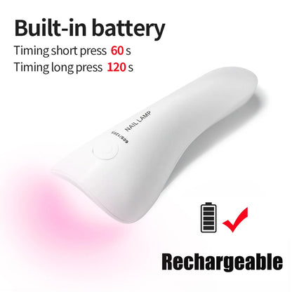 LINMANDA Handheld UV LED Nail Lamp USB Rechargeable Mini Manicure Lamp Nail Dryer With 5 Lamp Beads Quick Drying Gel Nail Polish