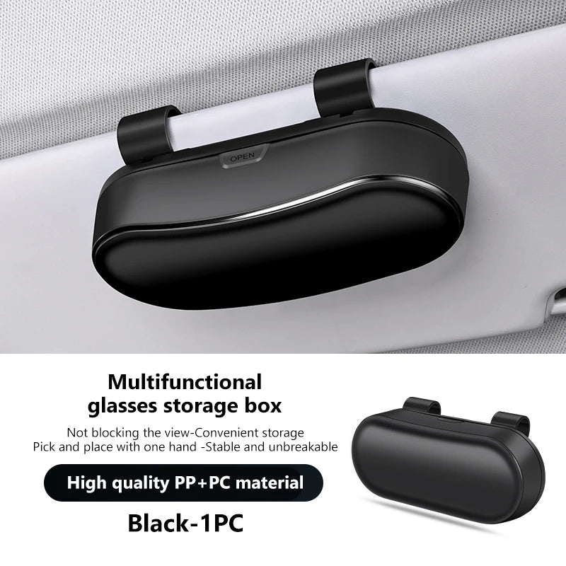SEAMETAL Car Sun Visor Glasses Case Anti-Scratch Sunglasses Storage Box Glasses Holder Organizer Universal for 99% Car Models