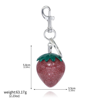 Fashion Delicious Red Cherry Keychain Summer Fruits Cherries Pendant Keyring For Women Men Jewelry Bag Key Accessories Gift