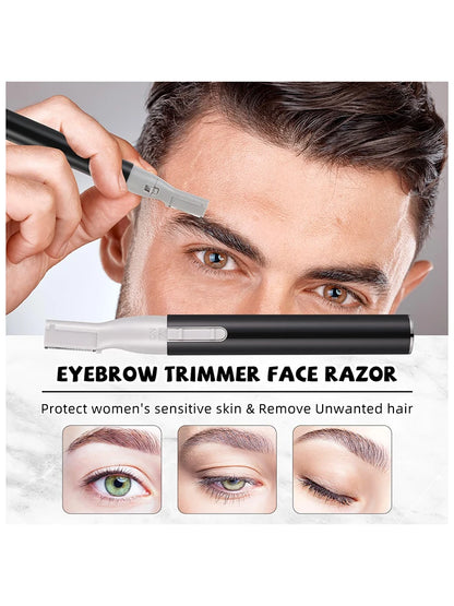Electric Mini Eyebrow Trimmer Shaver Hair Removal Facial Neck Body Arms Legs Blur - Rechargeable Personal Grooming Kit
