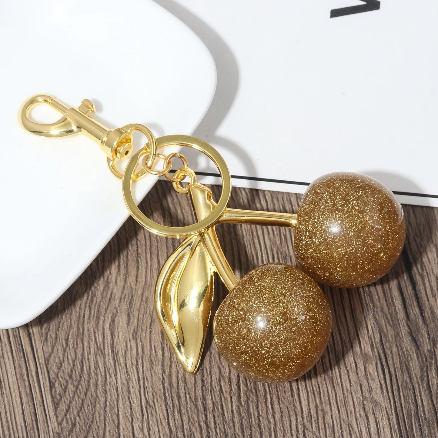 Fashion Delicious Red Cherry Keychain Summer Fruits Cherries Pendant Keyring For Women Men Jewelry Bag Key Accessories Gift