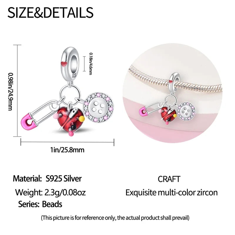 925 Sterling Silver Tailor Sewing Machine Telephone Alarm Clock Charms Pendants Fit 925 Original Bracelets DIY Jewelry