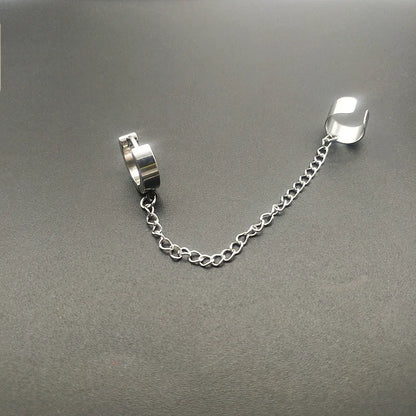 1 Pcs Stainless Steel Painless Ear Clip Earrings for Men Women, Punk Silver Color Non Piercing Fake Earrings Jewelry Gifts