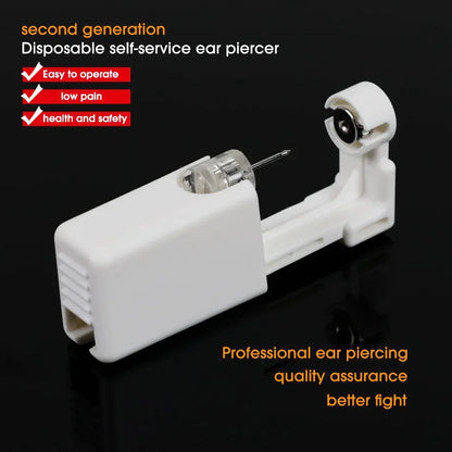 Safety Ear Piercing Gun Kit Women Men Disposable White Plastic Sterile Ear Piercing Device Fashion Simple Jewelry Piercing Tools
