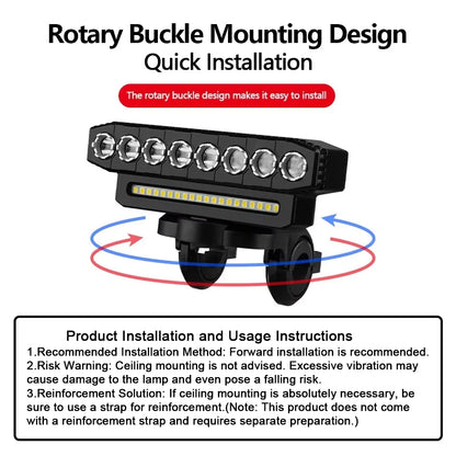 5/8 LED Bicycle Front Light USB Rechargeable 130dB Cycling Bike Horn Easy to Install 6 Modes Bicycle Bell Light