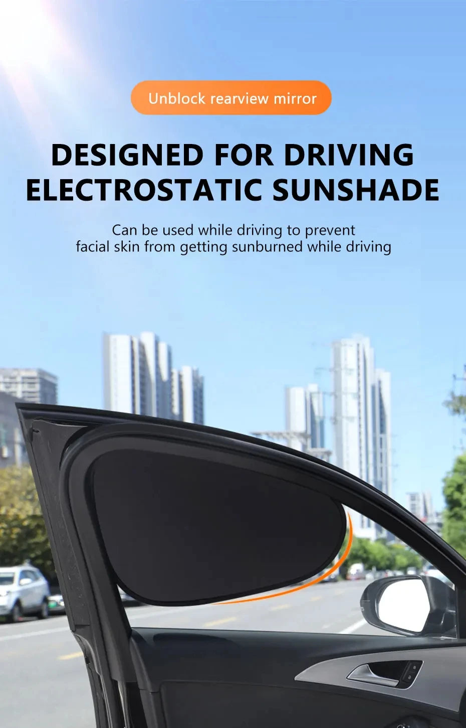 New Electrostatic Sun Visor for Car Side Window 4-Layer Sun Shade Curtains Anti-Glare UV-Blocker Auto Internal Blocker 99.9% UV