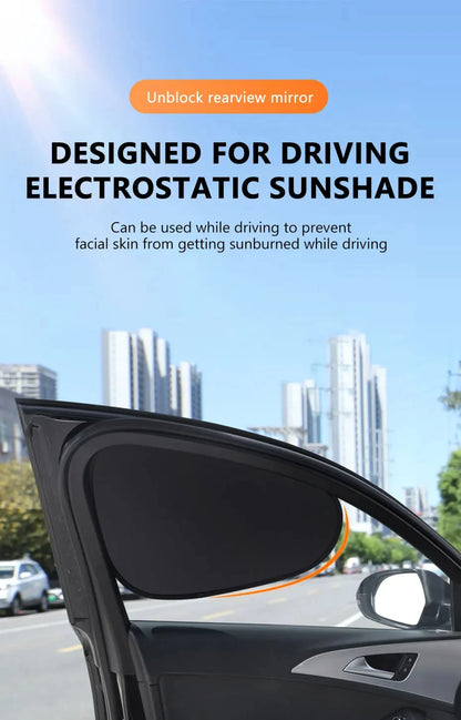 New Electrostatic Sun Visor for Car Side Window 4-Layer Sun Shade Curtains Anti-Glare UV-Blocker Auto Internal Blocker 99.9% UV