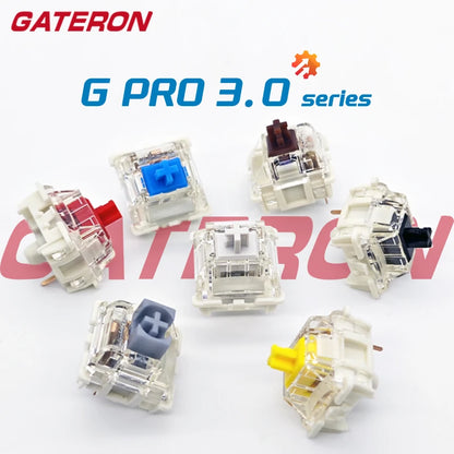 GATERON G Pro V3 3.0 Pro Switch 3pin for Mechanical Keyboard Pre Lubed RGB Linear Tactile White Yellow Red Silver Brown MX Axis