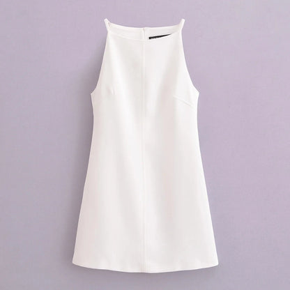 HXAO New White Black Dress Women Off Shoulder Halter Short Dresses Summer Elegant Party Dresses Bodycon Red Blue Mini Dress