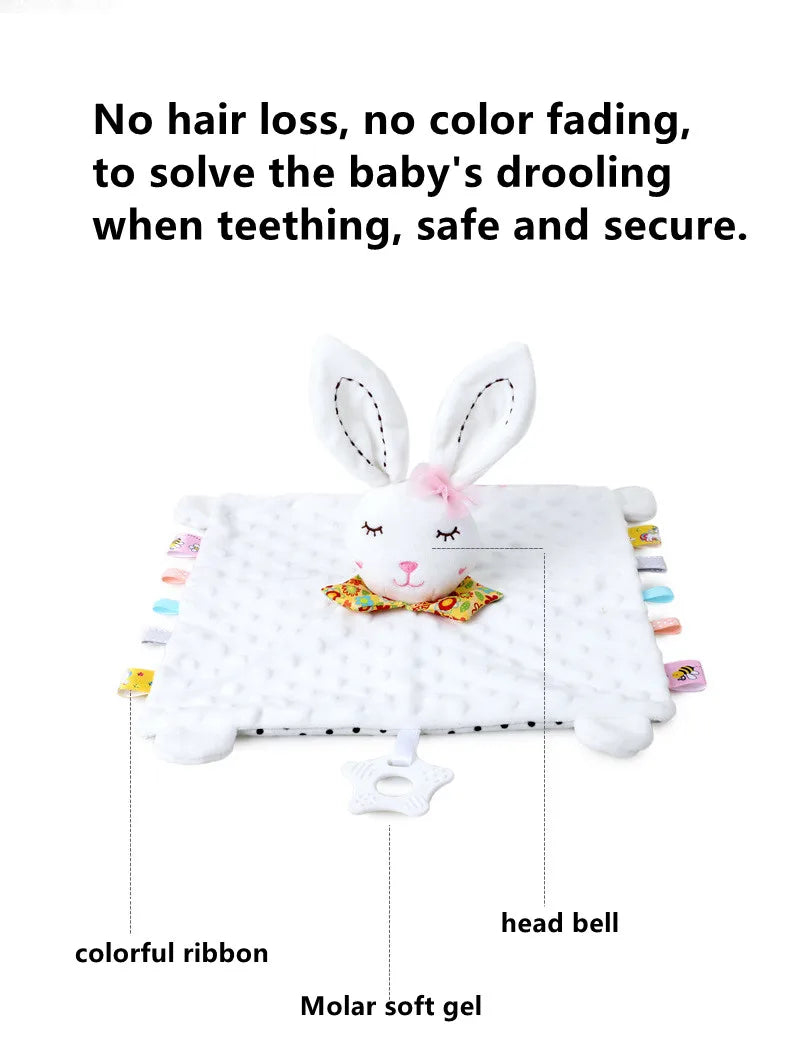New Soft Appease Towel Baby Rattle Animals Toys Soothe Reassure Sleeping Blankie Towel Lathe Hanging Educational Toddler Toys