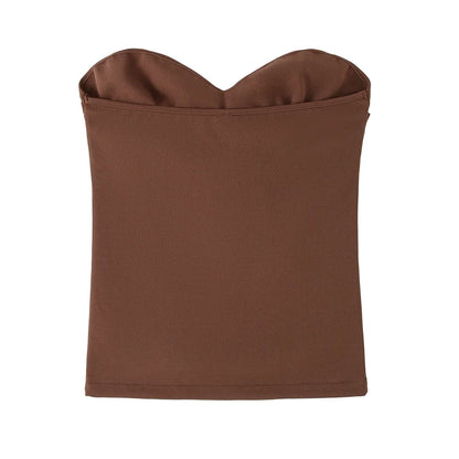 HXAO Women's Corset Crop Top Woman Summer Strapless Black Tube Top Ruched Backelss Sexy Solid Tops Off Shoulder Bustier 088