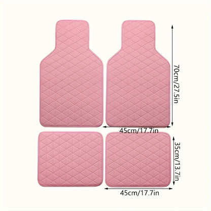 4-piece waterproof PU leather car floor mat - durable and fashionable, all-weather protection, easy to clean, enhances interior