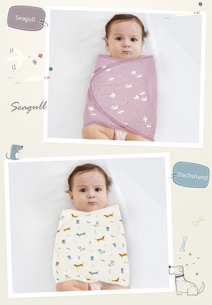 Bilayer Baby Wrap Blanket Newborn Baby Swaddle Tie Anti Startle Jump Blanket Summer Thin Cotton Soft Diaper Changing Blanket
