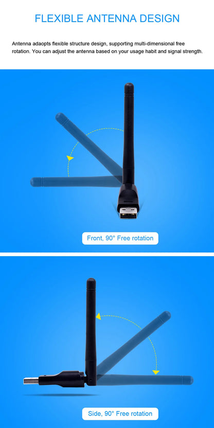 150Mbps Mini USB WiFi Adapter MT7601 RTL8188 Wireless Network Card wifi Receiver Dongle 802.11 b/g/n for PC Laptop Windows 2.4G