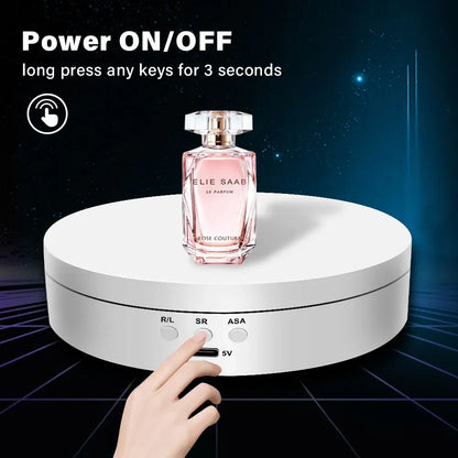 Electric Rotating Base Display Stand 3 Speeds 360 Degree Turntable Jewelry Holder USB/Battery Powered Rotating Tray