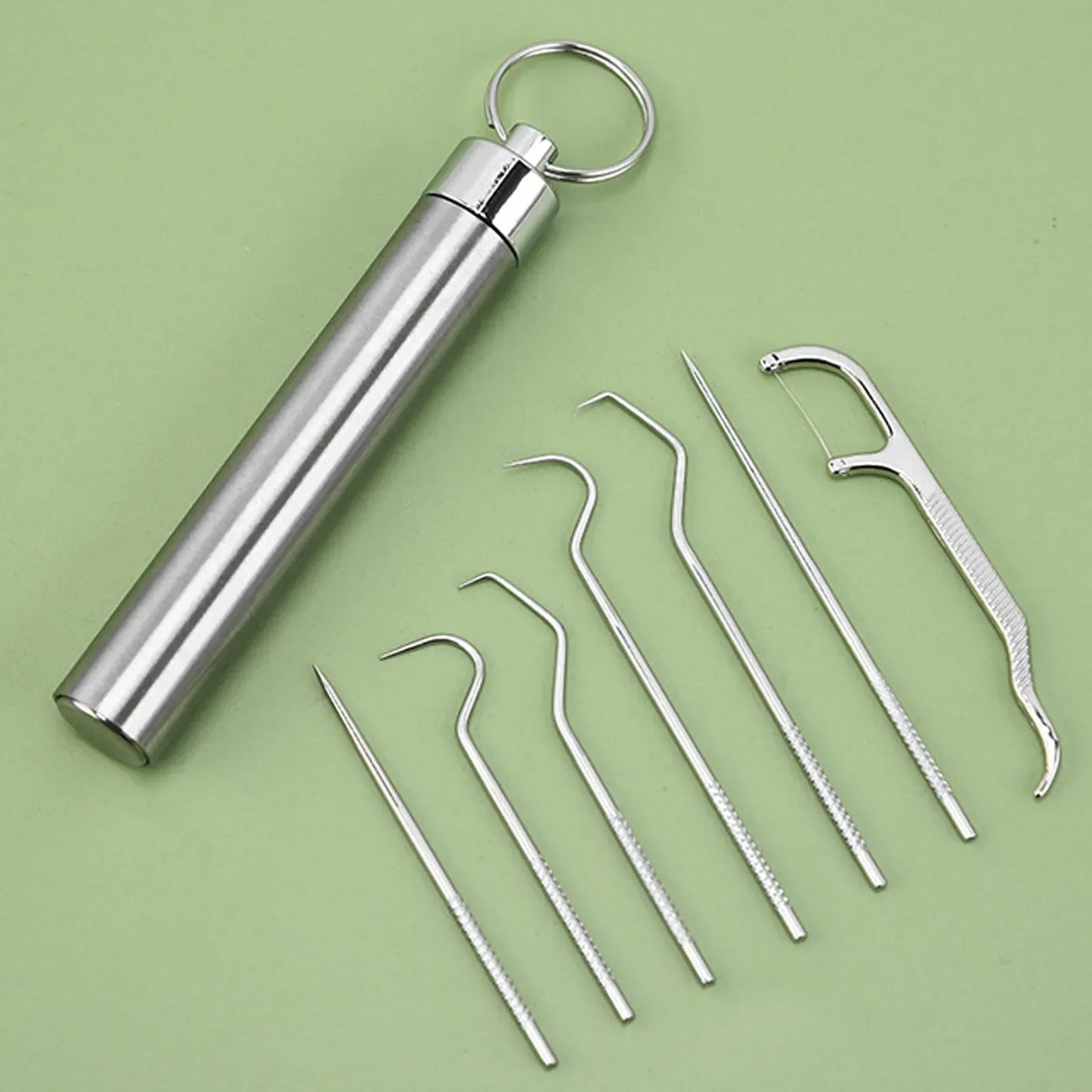 Stainless Steel Toothpick Set Reusable Toothpicks Tooth Flossing Tartar Removal Tool Portable Teeth Cleaner for Tooth Oral Clean