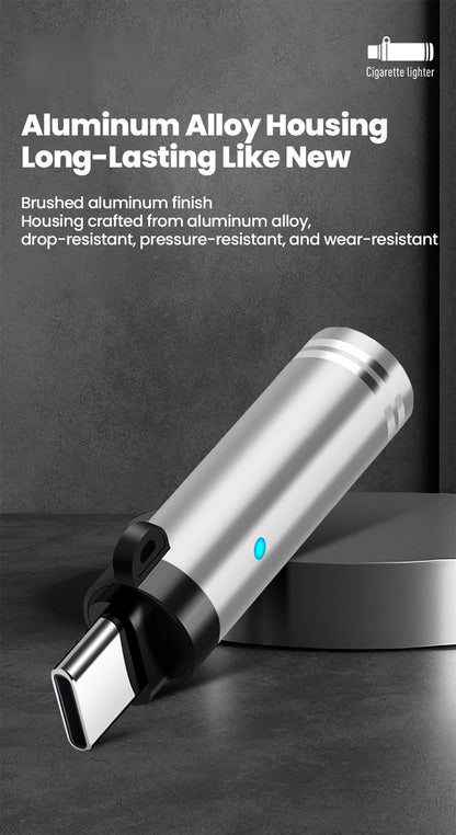 Mini Type C Mobile Phone Cigarette Lighter Air Blowing Cigarette Lighter Outdoor Safety USB C Lighter Adapter For iPhone 17 Pro