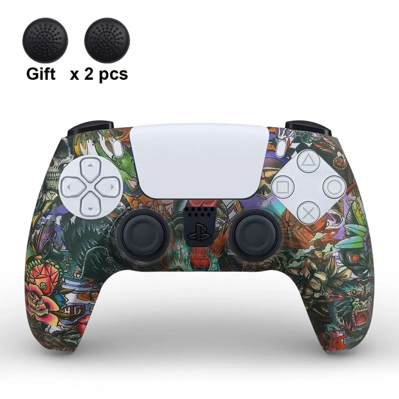 Silicone Protective Cover sleeve For PS5 Controller Accessories Rubber Case For PS5 Slim Gamepad Joysticks Thumb Grips Caps