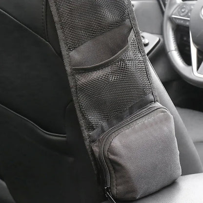 1pcs Car Seat Back Hanging Bag Oxford Cloth Waterproof Thermal Pressure Resistant Handle Side Storage Bag Vehicle Compression