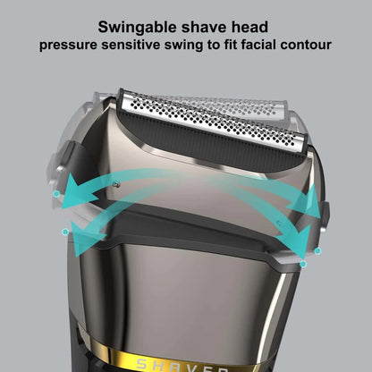  Electric Razor for Men Face Cordless Rechargeable Waterproof Foil Shaver with LED Display for Beard Trimming Razors