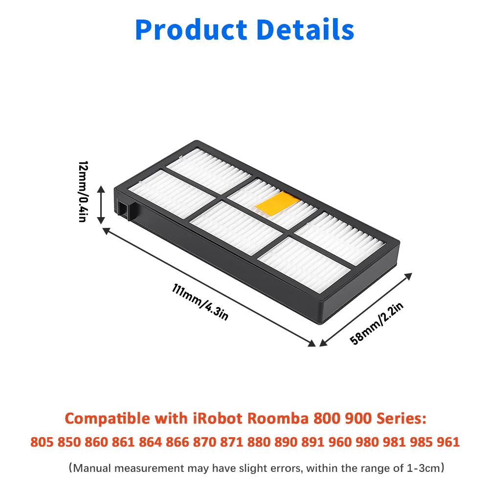 Side Main Brush Filters Tool Part For iRobot Roomba 800 900 Series 800 861 866 871 876 886 891 896 900 966 971974 975 976 Vacuum