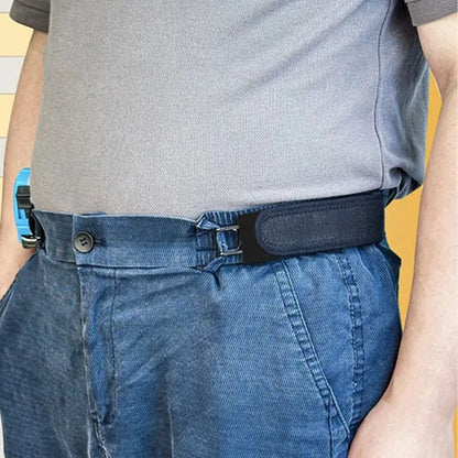 New Unisex Buckleless Elastic Belt - Metal Hook & Velcro Adjustable Waistband, Comfortable Buckle-Free Waist Belt for Daily Wear