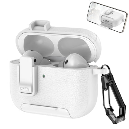 New Earphone Cover For AirPods Pro 3 3rd Generation Protective Case With Secure Lock Invisible Phone Stand Leather Texture Cover