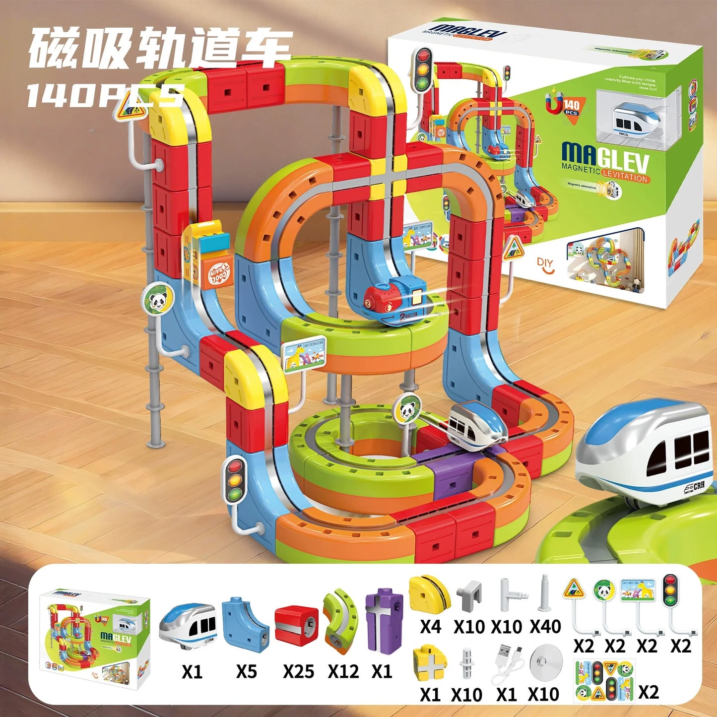 Sell Well Anti-Gravity Magnetic Attraction Track Train Changeable Magnetic Magic Rail Car Electric Train Toy