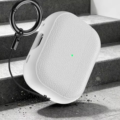 Earphone Case for AirPods Pro3 Leather-Texture TPU Shockproof Protective Cover with Keychain for Apple Airpods Pro 3nd Gen