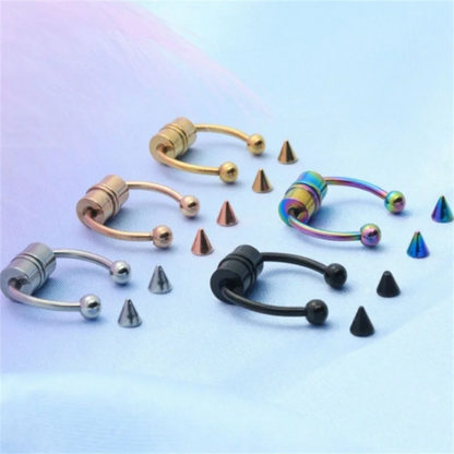 Magnetic Horseshoe Nose Rings, 316L Stainless Steel, Faux Septum Rings, Fake Piercing, Clip on, Hoop Rings, Gift for Women, Girl