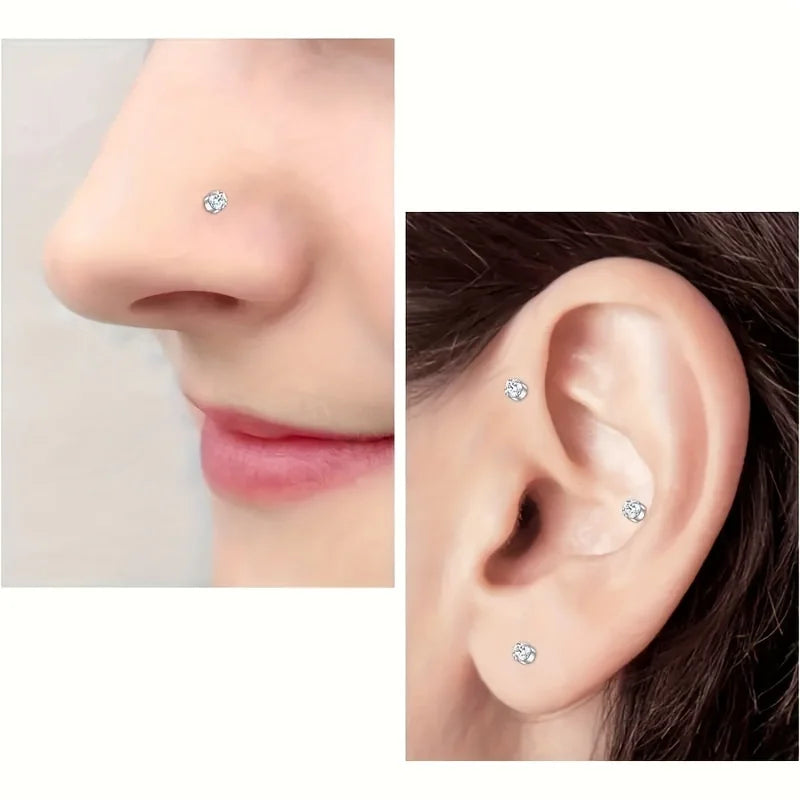 2-Piece Magnetic Faux Nose Studs, Personalized Punk Style, Fashion Women's Nose Jewelry Set, No Piercing Required, Vintage Style
