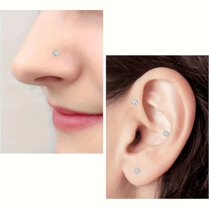 2-Piece Magnetic Faux Nose Studs, Personalized Punk Style, Fashion Women's Nose Jewelry Set, No Piercing Required, Vintage Style