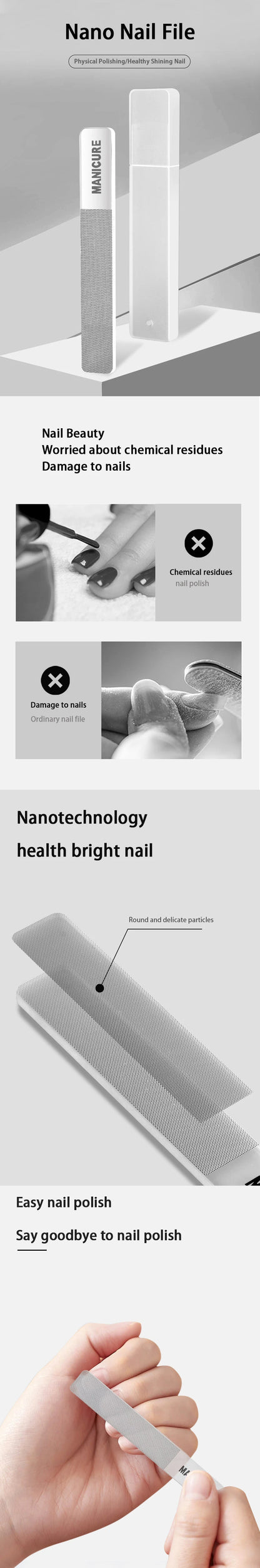 Nano Glass Nail File Transparent Crystal Nail Polish Rubbing Strip Polishing And Shining Nail Enhancement Tool