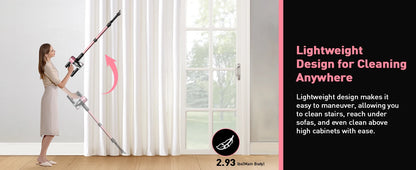 Cordless Vacuum Cleaner, 55Kpa 8 in 1 45Mins Rechargeable 3 Modes Suction Lightweight Vacuum for Pet Hair/Carpet/Hard Floor