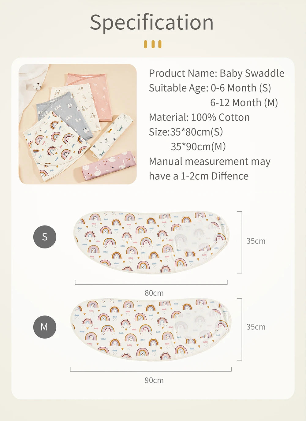 Bilayer Baby Wrap Blanket Newborn Baby Swaddle Tie Anti Startle Jump Blanket Summer Thin Cotton Soft Diaper Changing Blanket