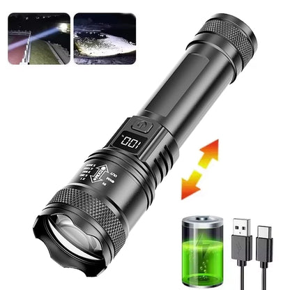 USB Rechargeable LED Flashlight Bright High Lumens,Zoomable Waterproof Torch,Portable Handheld Light for Outdoor Camping Hiking