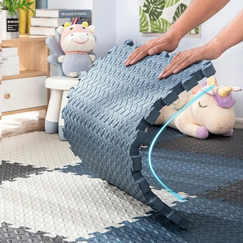 1-16PCS 30*30cm  Sports Gym Protection EVA Leaf Grain Floor Mats Yoga Fitness Non-Slip Splicing Rugs Thicken Shock Room Workout