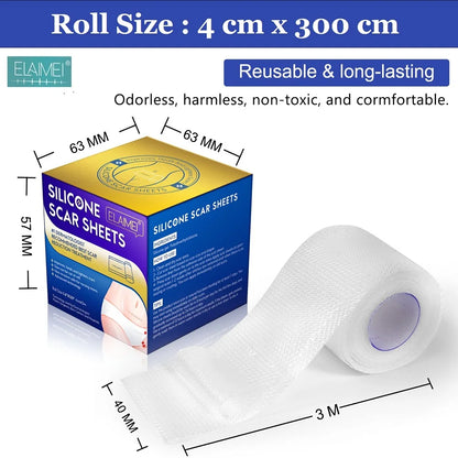 1 Roll Invisible Silicone Scar Sheets Self-Adhesive Scar Cover Tape Skin Care Strips Transparent Color