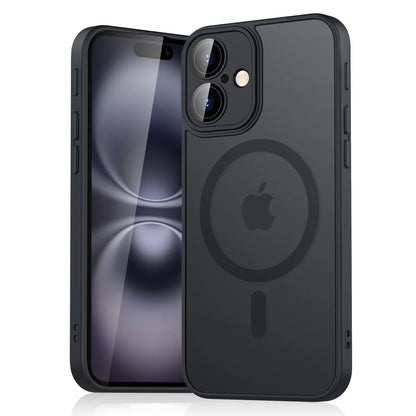 Luxury Magnetic Matte Translucent Armor Shockproof Case For iPhone 11 12 13 14 15 16 For Magsafe Wireless Charge Cover