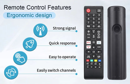 Universal Remote Control for Samsung Smart Tv, Control Replacement Fit for 4K Uhd Qled Hdtv Led Tvs, with Hulu Netflix Primevide