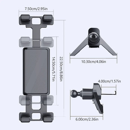 BLALION Car Air Conditioning Port Air Vents Tablet Holder 7-12.9 Inch Folding Screen Cell Phone Holder Universal Car Bracket