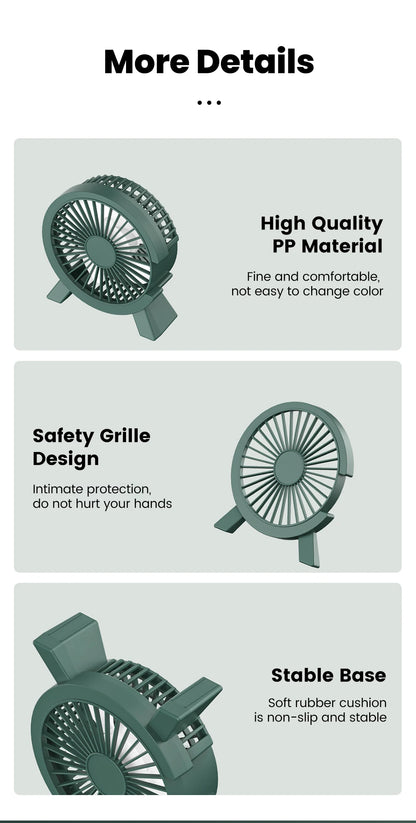 Mini USB Rechargeable Table Fan Portable USB Small Fan Fan For Student Dormitory Computer Summer Gadget Home Desk Office