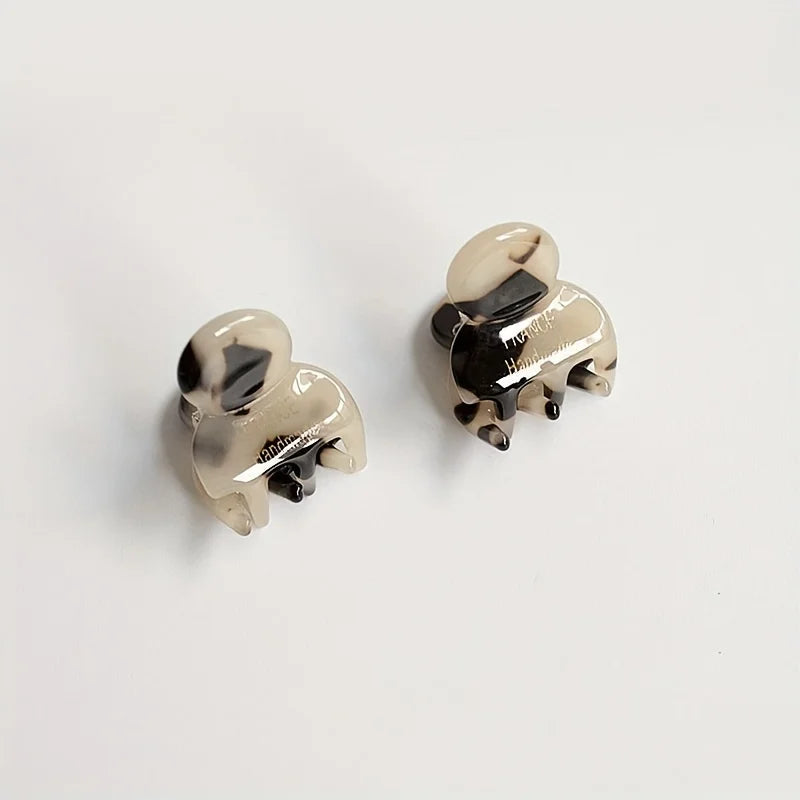 2pcs/set Mini Acetate Hair Claw Side Pins Small Size Shark Clip Sweet Cute Elegant Hairpin Hair Clips Women Hair Accessories