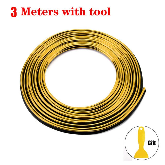 Car Moulding Decoration Flexible Strips1/3/5M Interior Auto Mouldings Car Cover Trim Dashboard Door Edgein Car-styling Universal