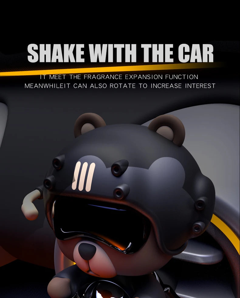 Head shake rotating propeller plane cool bear pilot car air fresheners accessories decoration fun diffuser perfume fragrance men